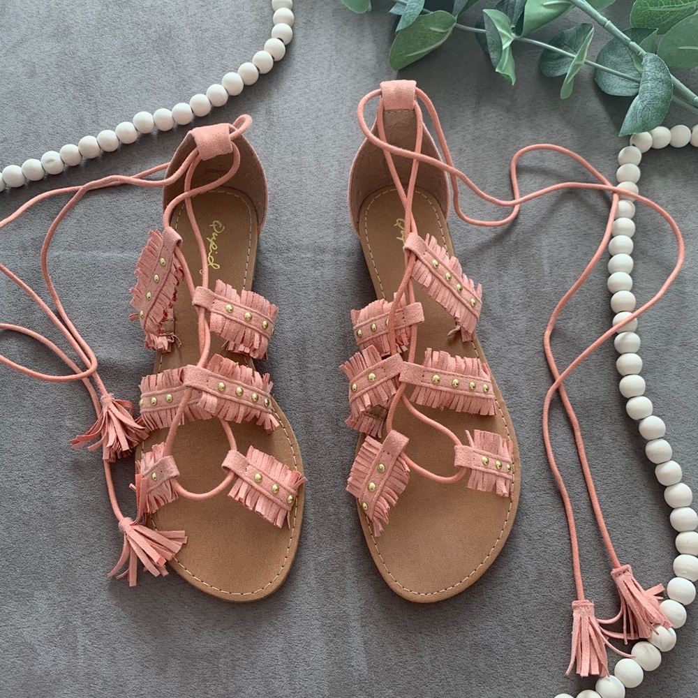 Strappy ankle tie women’s sandals